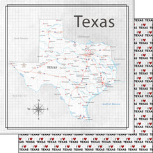 Load image into Gallery viewer, Scrapbook Customs 12x12 Scrapbook Paper Texas Adventure Map (38567a)
