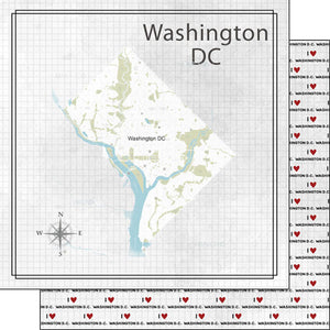 Scrapbook Customs 12x12 Scrapbook Paper Washington DC Adventure Map (36575a)