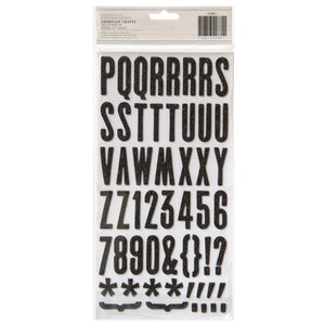 American Crafts Thickers Shoebox Glitter Letter Stickers Black (42881)