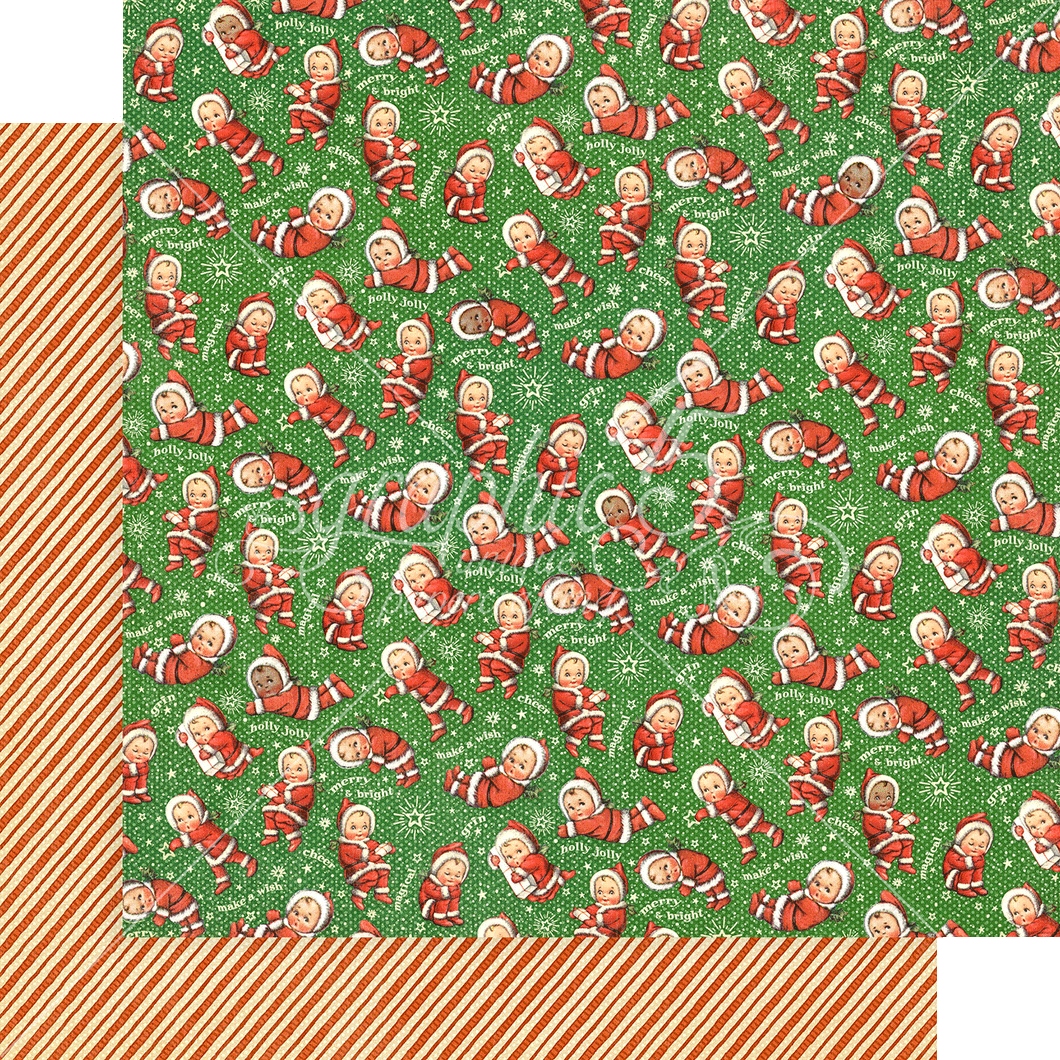 Graphic 45 Christmas Magic Collection 12x12 Scrapbook Paper Santa's Little Helper (4501728)