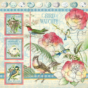 Graphic 45 Bird Watcher Collection 12X12 Scrapbook Paper - Bird Watcher (4502202)