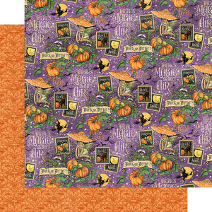 Graphic 45 Midnight Tales Collection 12x12 Scrapbook Paper Hocus Focus (4500277)