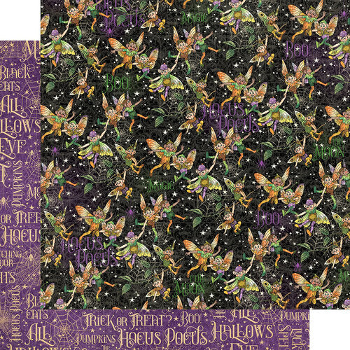 Graphic 45 Midnight Tales Collection 12x12 Scrapbook Paper Fairy Mischief (4500280)