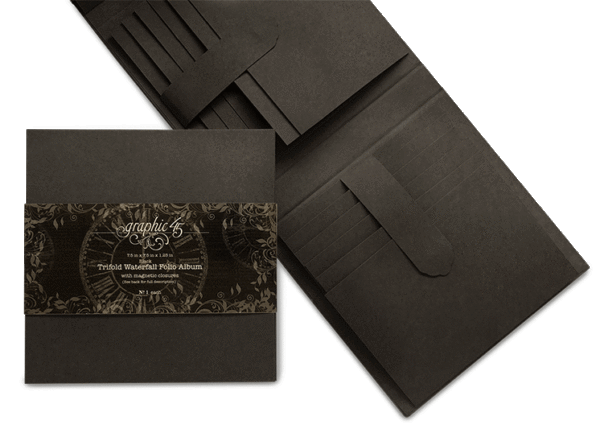 Graphic 45 Trifold Waterfall Folio Album Black (4502383)