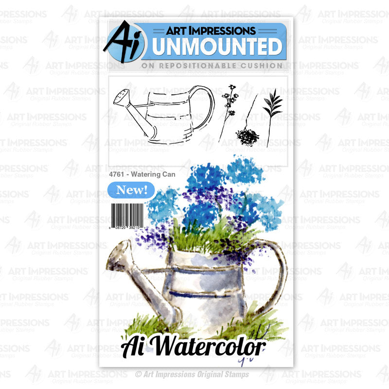 Art Impressions Unmounted Stamp Watering Can (4761)