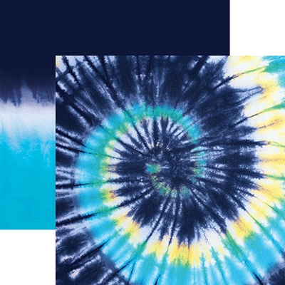 Reminisce Tie Dye Collection 12x12 Scrapbook Paper Skater Spiral (TDY-005)