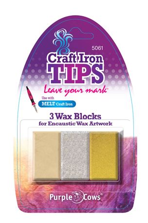 Purple Cows Craft Iron Tips Wax Blocks - Gold, Silver, Clear (5061)