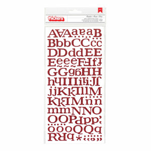 American Crafts Thickers Reindeer Glitter Chipboard Letter Stickers Red (53206)