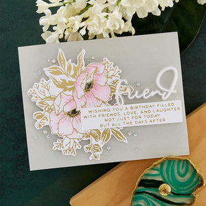 Spellbinders Paper Arts Hot Foil Plate & Die Set Anemone Glimmer Blooms by Yana Smakula (GLP-358)