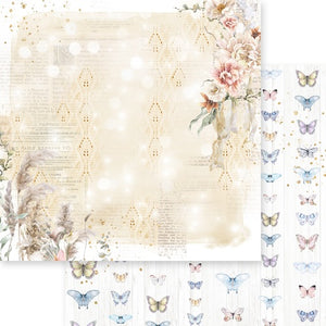 Asuka Studio Dusty Blue Floral Collection 12x12 Scrapbook Paper Garden Delights (MP-60899)