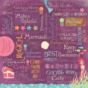 Karen Foster Designs 12x12 Scrapbook Paper Mermaid Collage (64886)