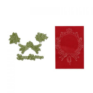 Sizzix Framelits Die Set with Textured Impressions Embossing Folder Ornament Set #2 (657976)