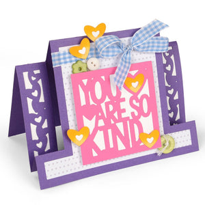 Sizzix Framelits Die Set Kind Sentiments Step-Ups Card designed by Stephanie Barnard (660718)