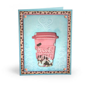 Sizzix Impresslits Embossing Folder Thanks a Latte (662277)