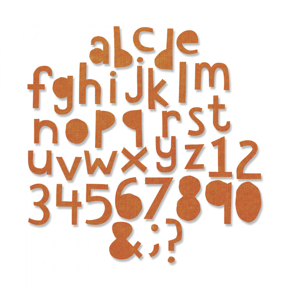 Sizzix Thinlits Die Set Alphanumeric Cutout Lower Case (663074)