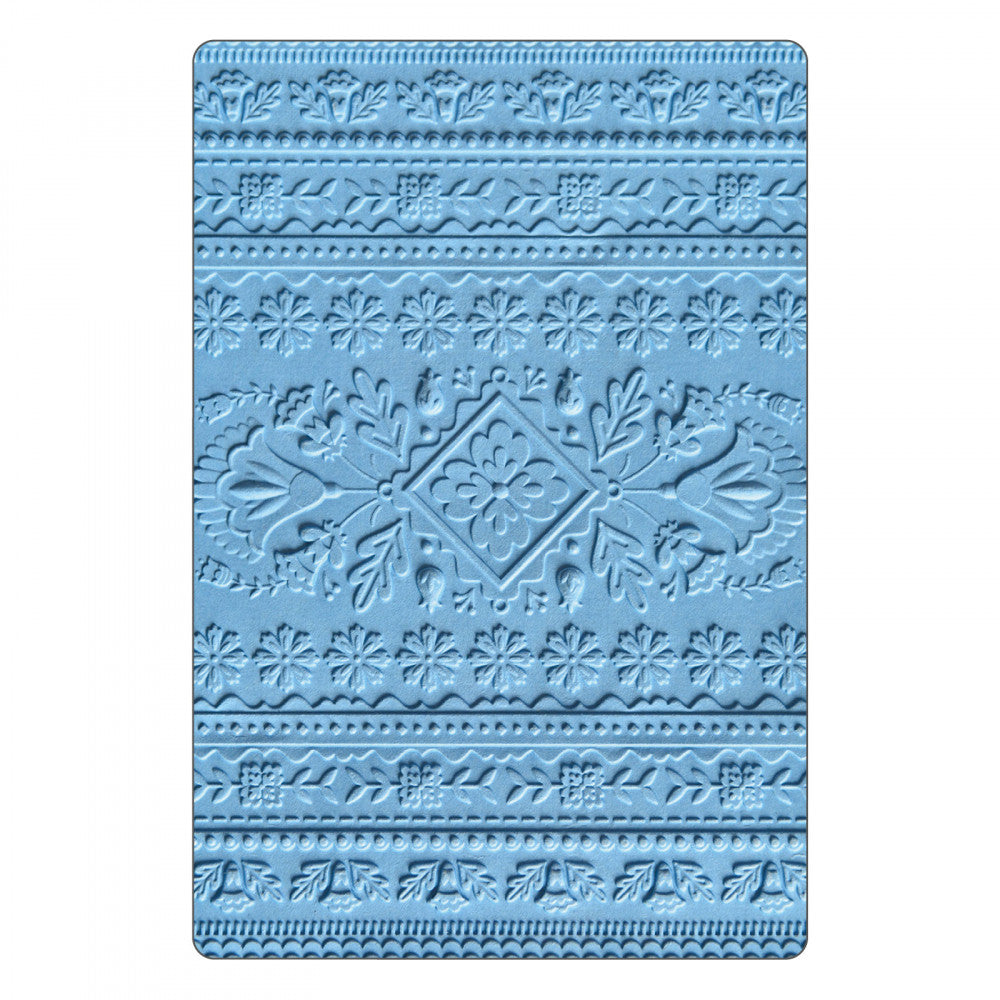 Sizzix Courtney Chilson Textured Impressions Embossing Folder- Folk Art Pattern (663613)