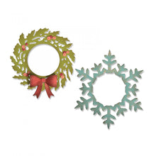 Load image into Gallery viewer, Sizzix Thinlits Wreath &amp; Snowflake by Tim Holtz (664210)
