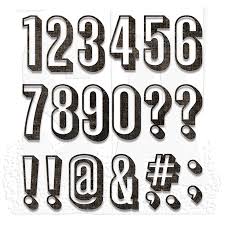 Sizzix Thinlits Dies Alphanumeric Shadow Numbers by Tim Holtz (664808)