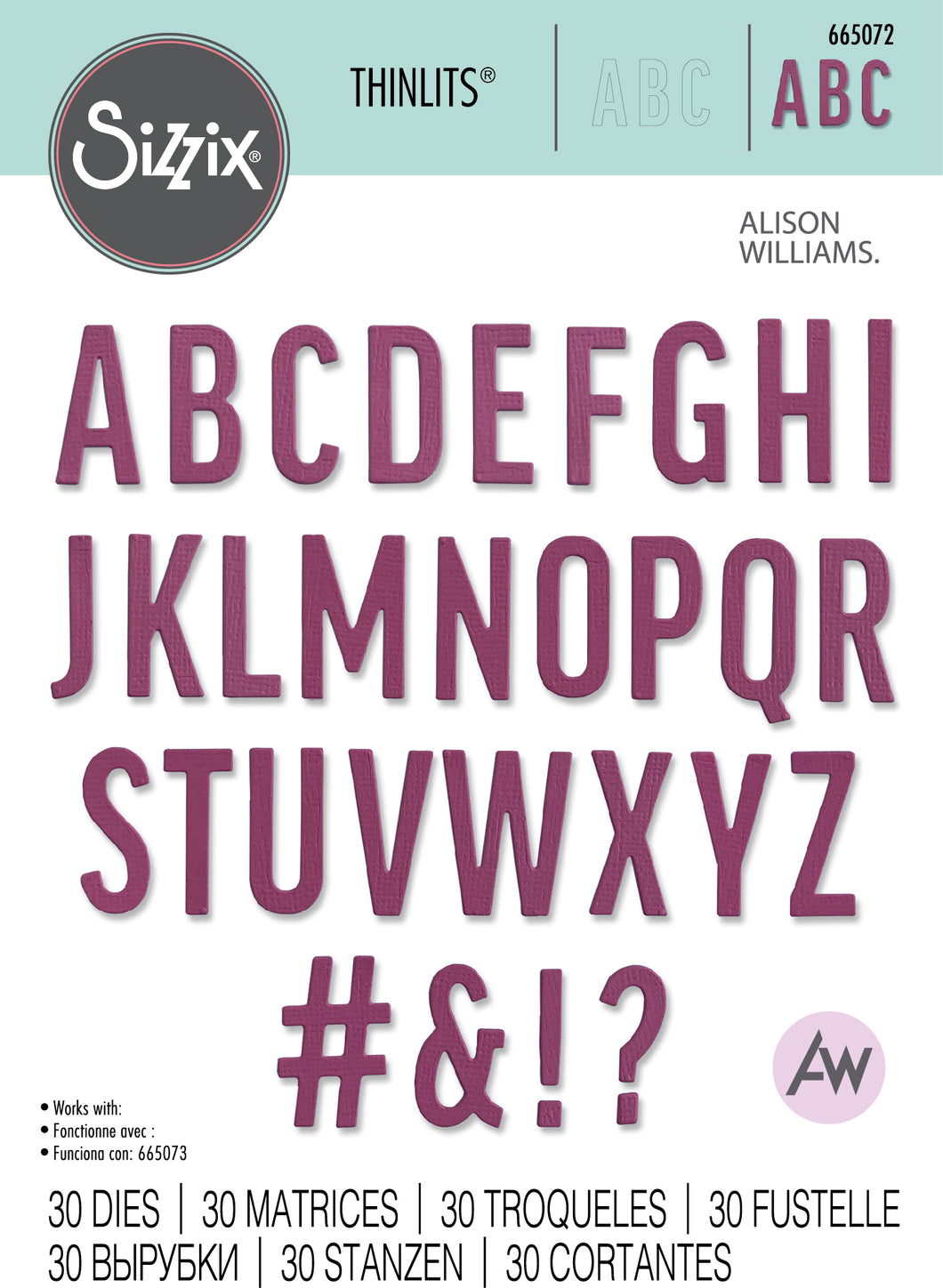 Sizzix Thinlits Die Set 30PK - Bold Alphabet (665072)