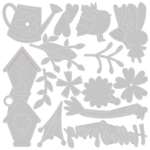 Sizzix Thinlits Die Set 16PK - Hello Spring (665091)