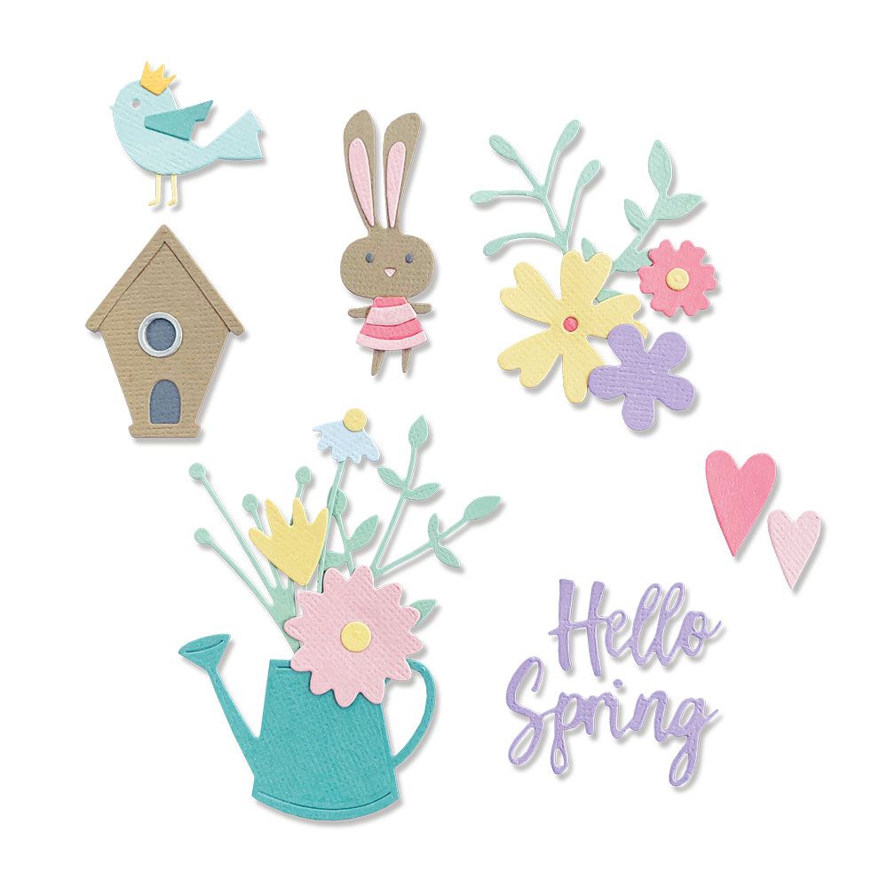 Sizzix Thinlits Die Set 16PK - Hello Spring (665091)