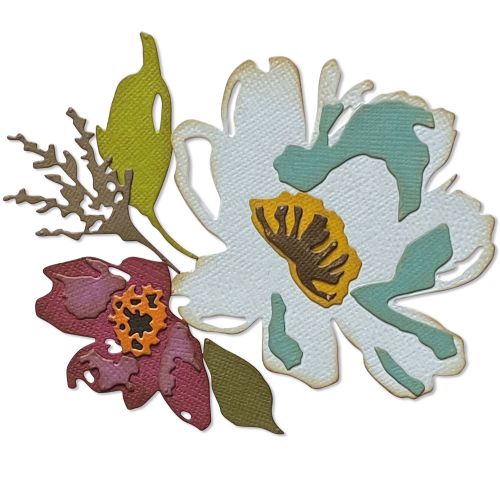 Sizzix Thinlits Die Set 5PK Brushstroke Flowers #3 by Tim Holtz (665360)