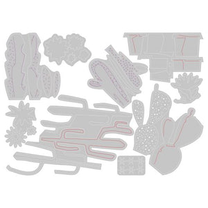 Sizzix Thinlits Die Set 9PK Funky Cactus by Tim Holtz (665365)