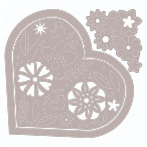 Sizzix Framelits Die Set with Stamps Blooming Heart (665652)