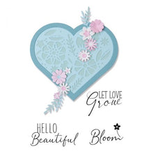 Load image into Gallery viewer, Sizzix Framelits Die Set with Stamps Blooming Heart (665652)
