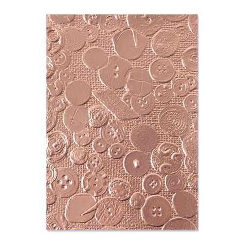 Sizzix 3-D Textured Impressions Embossing Folder Vintage Buttons by Eileen Hull (665728)