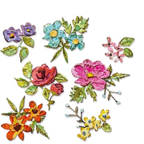 Sizzix Thinlits Die Set Brushstroke Flowers Mini by Tim Holtz (666284)