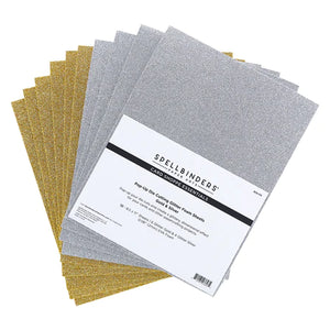 Spellbinders Paper Arts Card Shoppe Essentials Pop-Up Die Cutting Glitter Foam Sheets Gold & Silver (SCS-173)