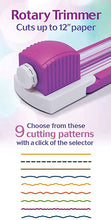 Load image into Gallery viewer, Purple Cows Craft Geek 9 Pattern Trim It Rotary Trimmer (7600)
