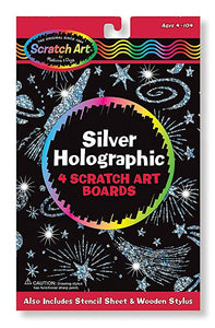 Scratch Art by Melissa and Doug: Silver Holographic Boards