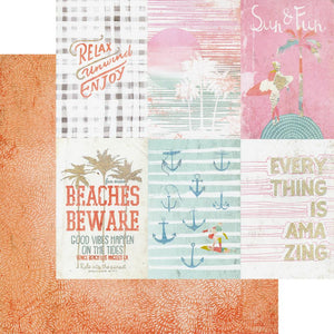 Prima Marketing 12x12 Scrapbook Paper Surfboard Collection Relax, Unwind, Enjoy (849504)