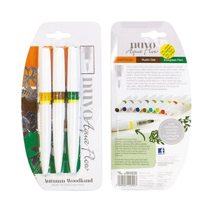 Nuvo Aqua Flow Brush Tip Watercolor Pens Autumn Woodland (890N)