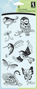 Inkadinkado Clear Stamp Set Patterned Birds & Bugs (99120)