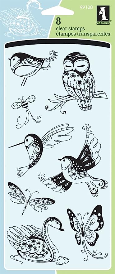 Inkadinkado Clear Stamp Set Patterned Birds & Bugs (99120)