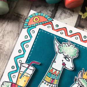 Paper Artsy Stamp Set Llama Llama Ding Dong designed by Elena Zinski (ZA61)