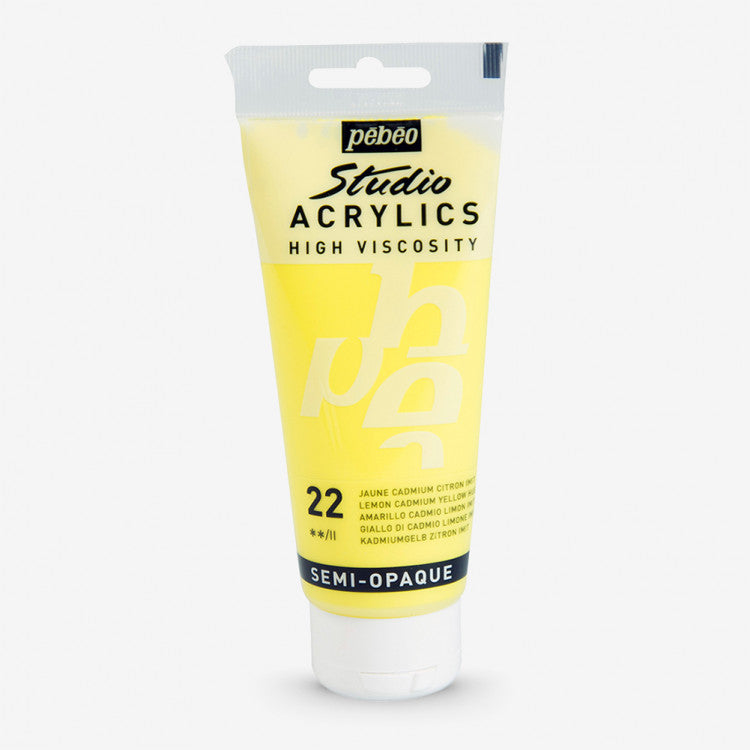 Pebeo Studio Acrylics- Lemon Cadmium Yellow Hue (pebeo22)