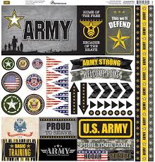 Reminisce Scrapbook Paper - Die Cut Stickers - 12" x 12" - Army - ARM-100