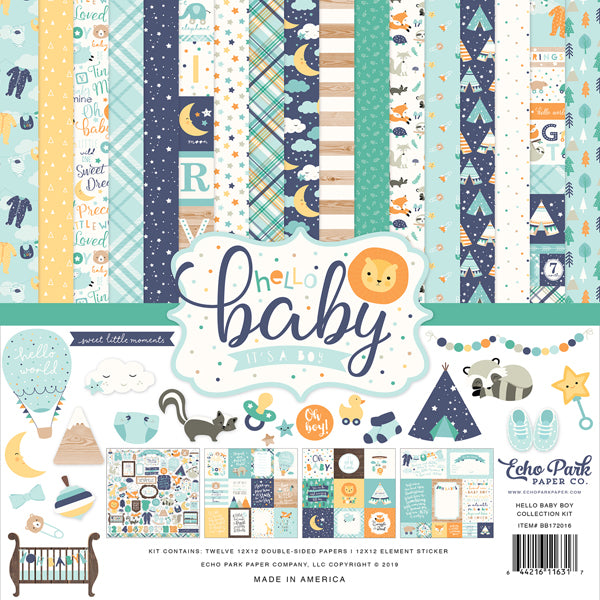 Echo Park Paper Co. Hello Baby It's a Boy Collection Kit (BB172016)