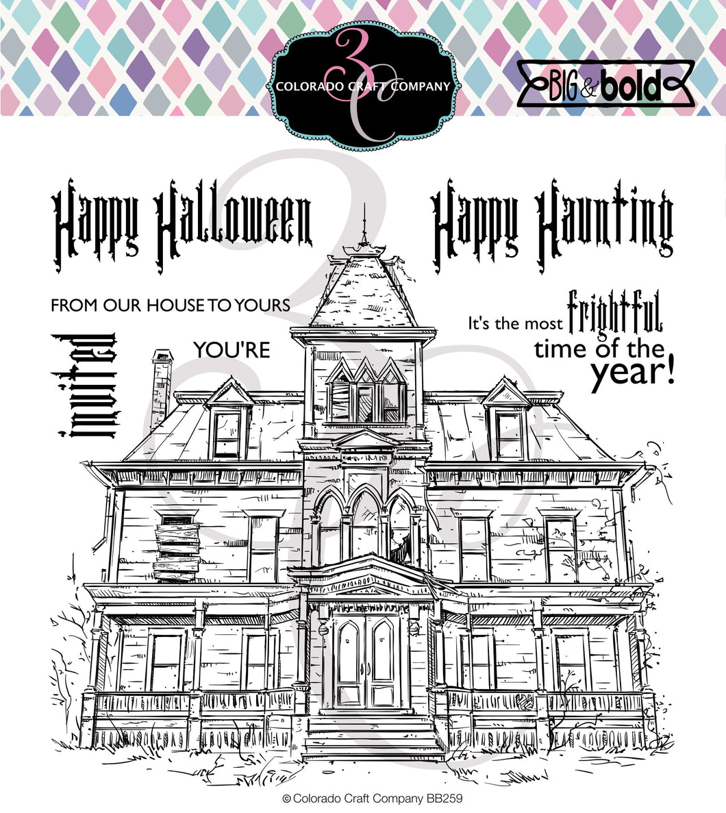 Colorado Craft Company Clear Stamp Set Haunted House (BB259)