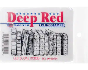 Deep Read Cling Stamps Old Books Border (3X405654)