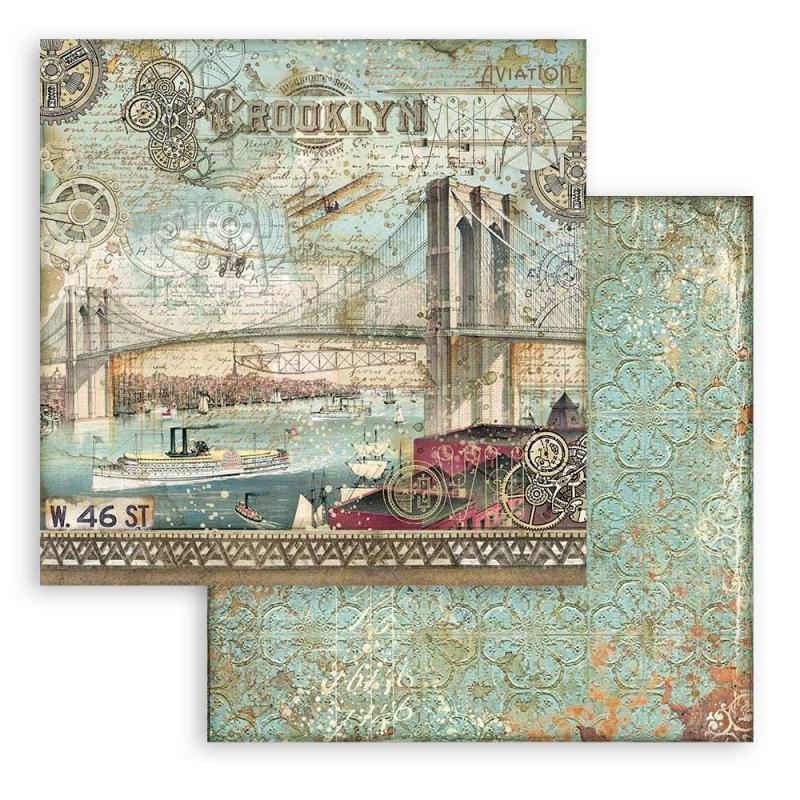 Stamperia Sir Vagabond Aviator 12x12 Scrapbook Paper Metal Plates (SBB880)