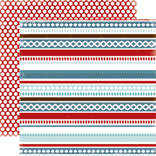 Carta Bella Paper Company All Bundled Up Collection 12x12 Scrapbook Paper Winter Stripe (CB-ABU36003)