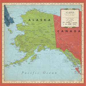 Carta Bella Paper Co. Cartography No. 2 Collection - Alaska 12" x 12" Scrapbook Paper (CBC116007)