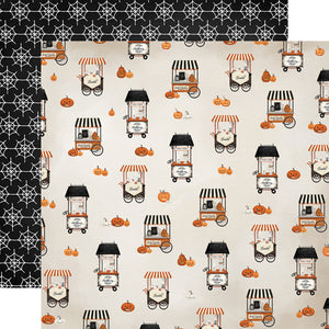 Carta Bella Paper Co. Halloween Market Collection - Candy Carts 12" x 12" Scrapbook Paper (CBHM121004)