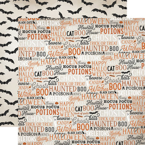 Carta Bella Paper Co. Halloween Market Collection - Halloween Words 12" x 12" Scrapbook Paper (CBHM121012)