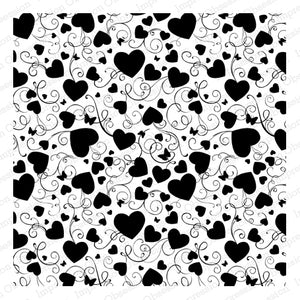 Impression Obsession Cover-A-Card Background Stamp Heart Swirls (CC071)